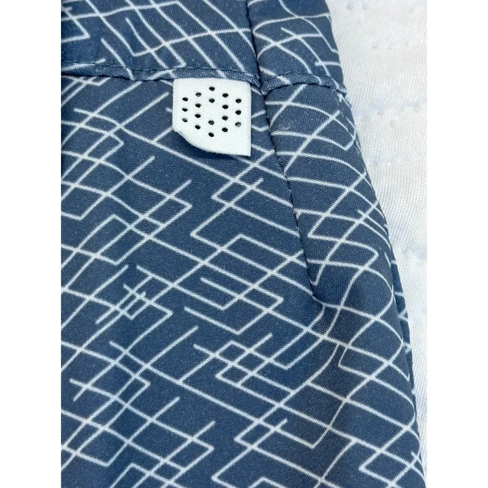 Puma Golf Shorts Navy Blue White Geometric Maze Print Performance Womens 12